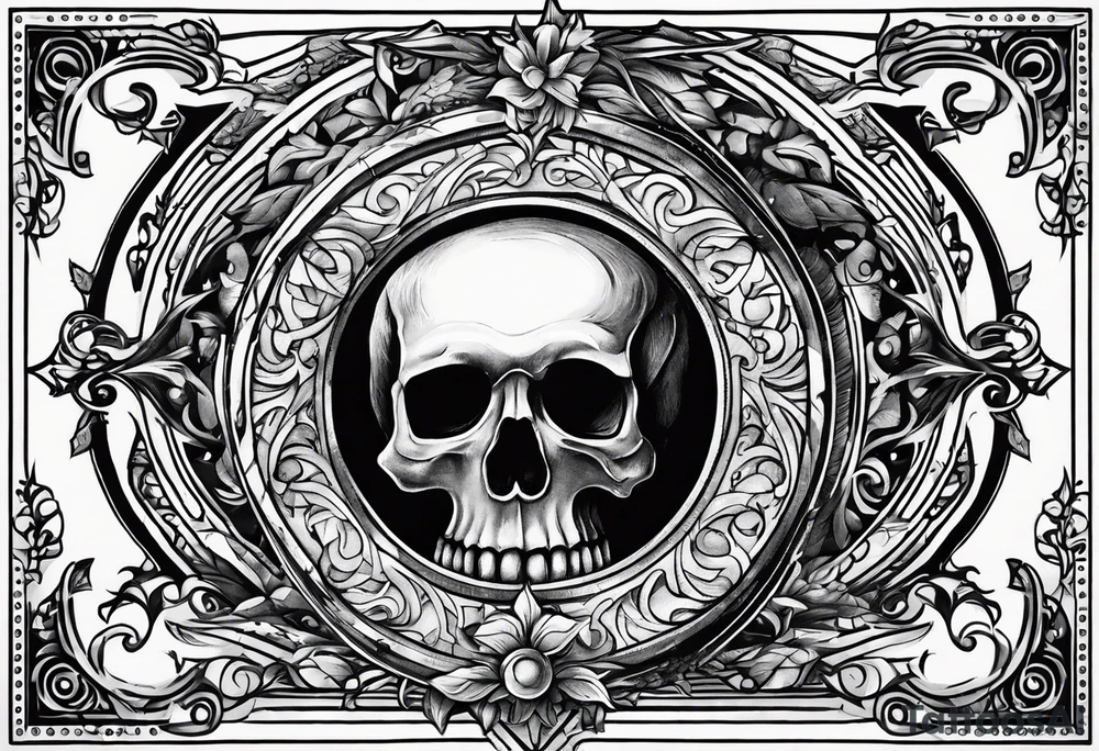 Fine line postage stamp tattoo idea
