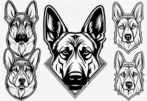 German Shepherd with frame tattoo idea
