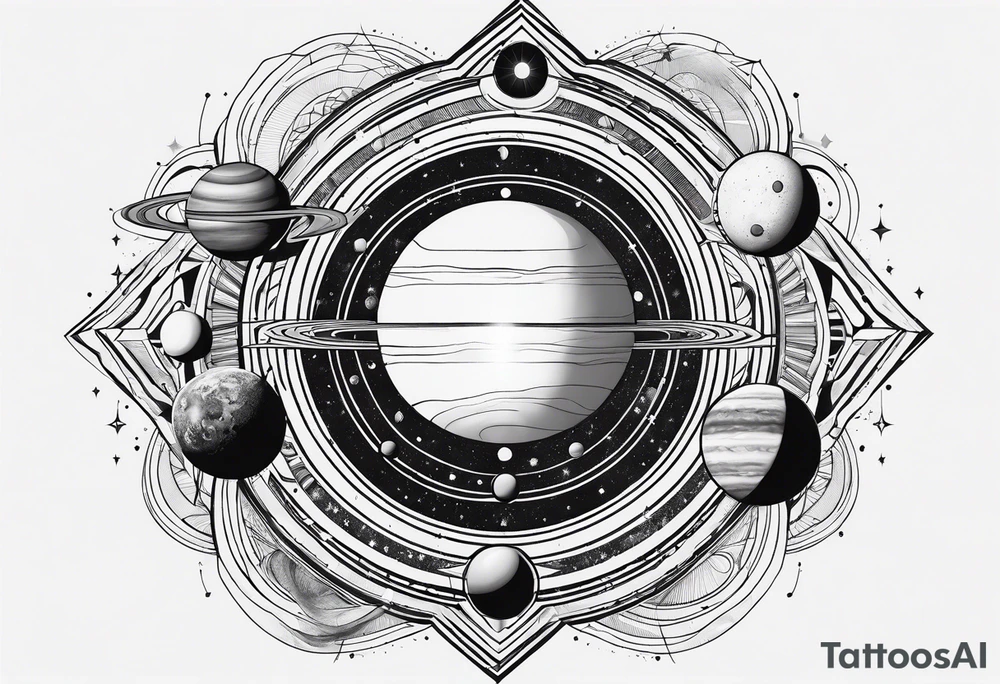 geometric representation of the solar system tattoo idea