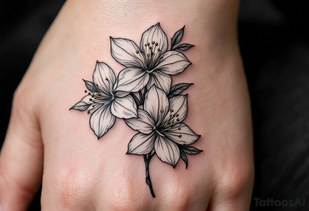 narcissus flowers and holly tattoo idea