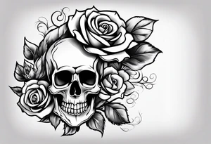 Skull rose tattoo idea