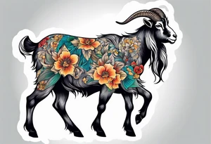 goat standing on two legs tattoo idea