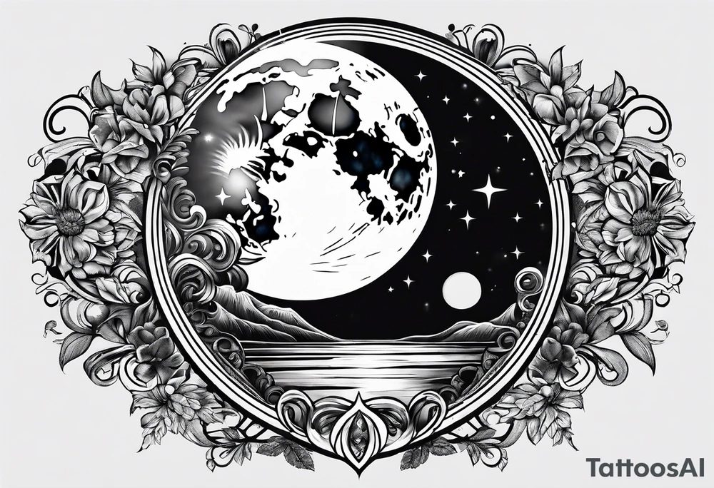 Realistic moon tattoo idea