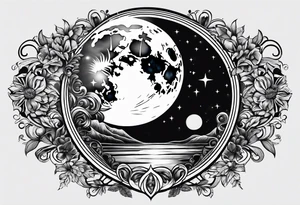 Realistic moon tattoo idea