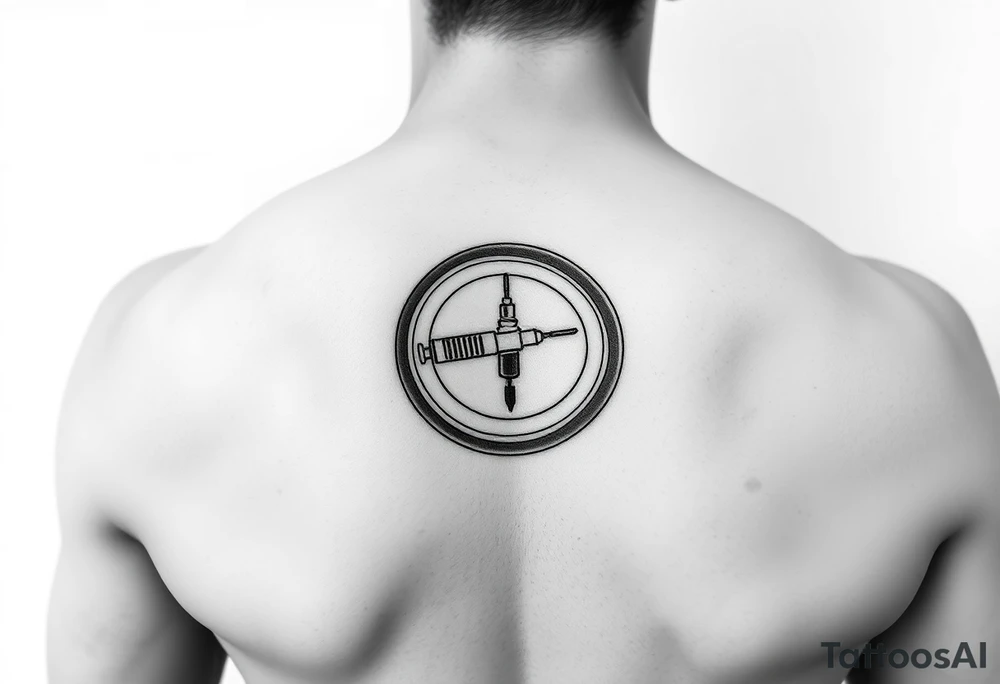 Testosterone injection site with circles tattoo idea