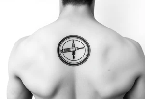 Testosterone injection site with circles tattoo idea