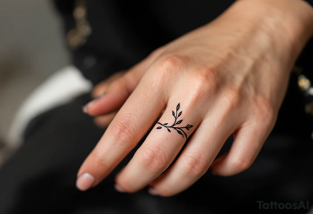 A thick, black finger band tattoo idea