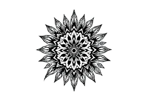 big spiritual feather indian mandala shaman tattoo idea