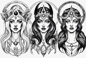 The High Priestesses. Hecate, Artemis and Selene. Representing Magic, Intuition and The Moon. tattoo idea