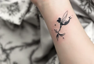 tinkerbell as a fairy and the little mermaid tattoo idea