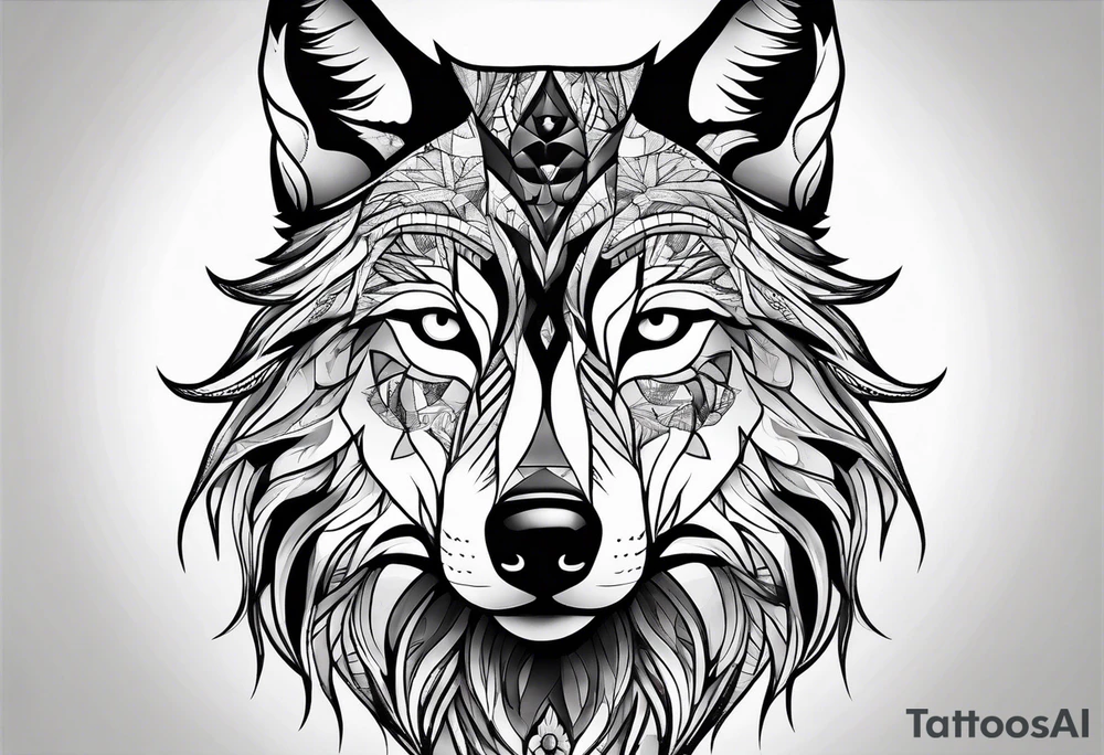 Wolf looking at you tattoo idea