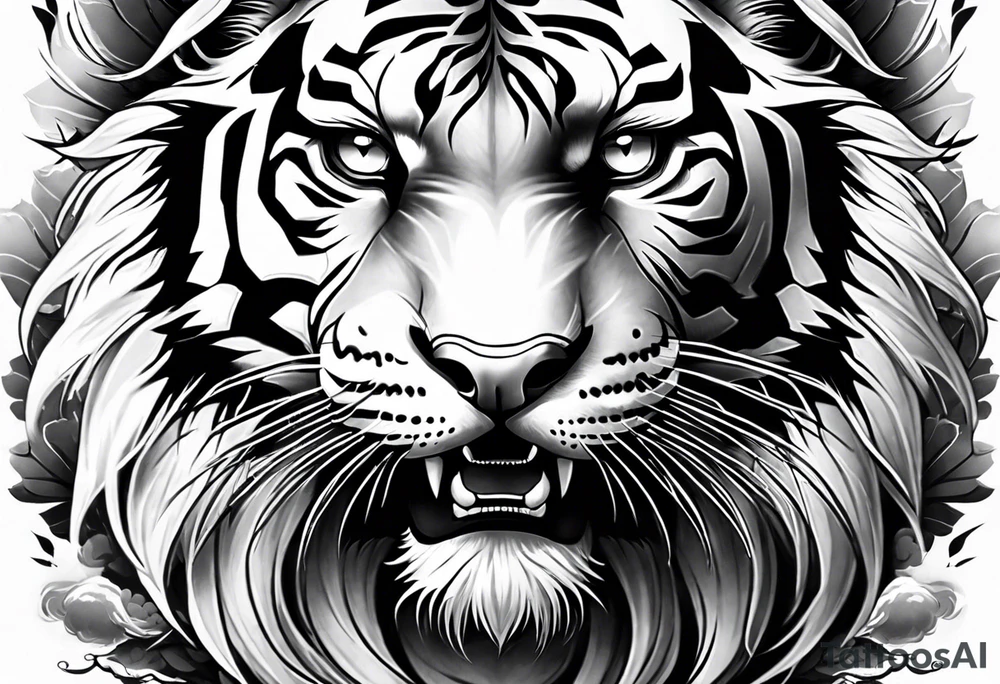 Asian style tiger for a forearm half sleeve, clouds tattoo idea Asian style tiger for a forearm half sleeve, clouds tattoo idea
