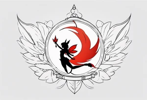 A fairy with a tail that is the fairy in the Fairy Tail anime guild logo in the same position tattoo idea