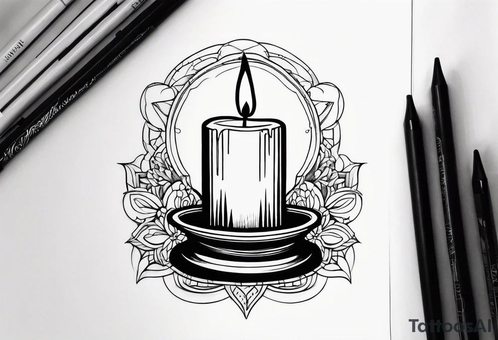 Candle in the darkness alone tattoo idea