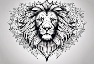 Tattooed lion back tattoo idea
