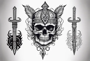 Skull and dagger tattoo idea