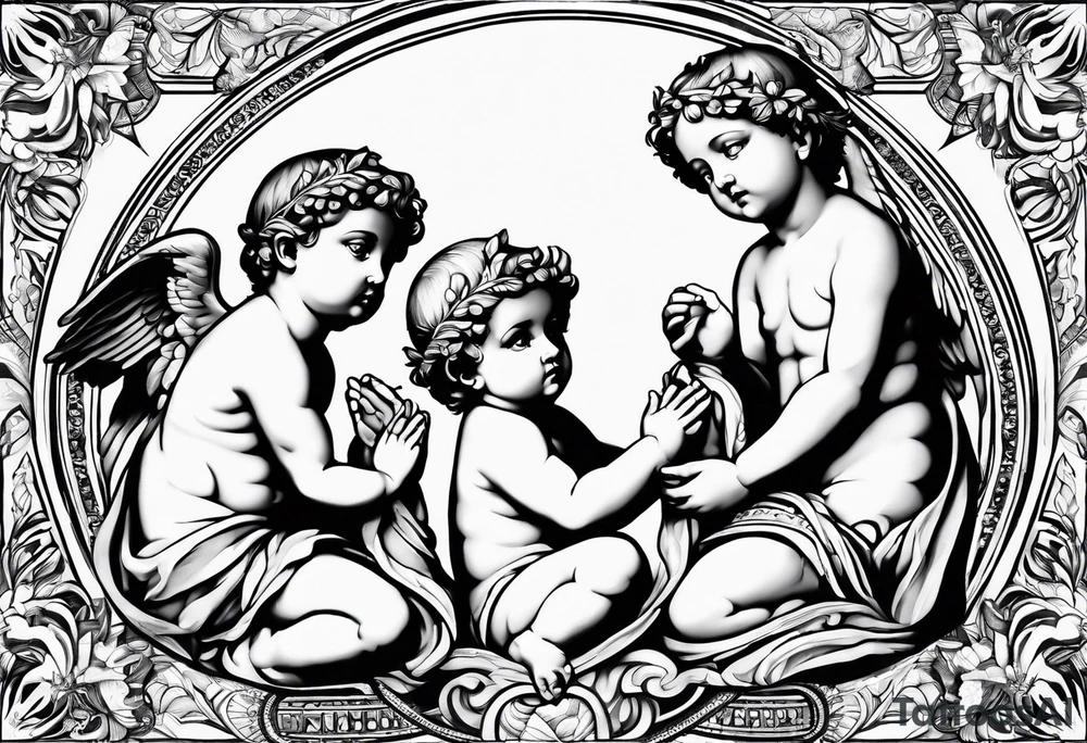 putti praying tattoo idea