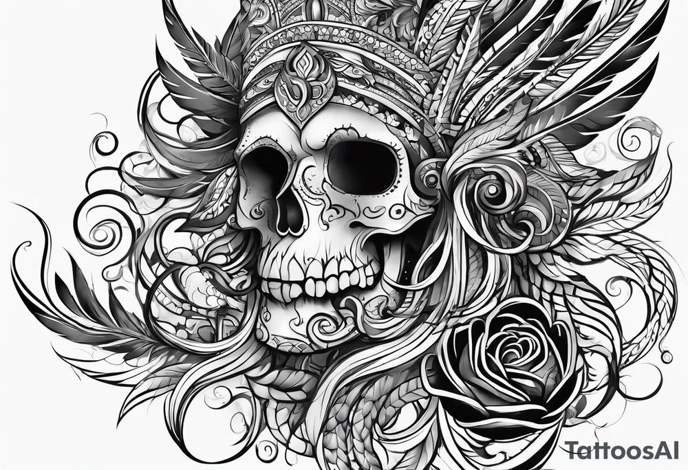 sketch for a tattoo on the hand. a huge number of small tribals and curls tattoo idea