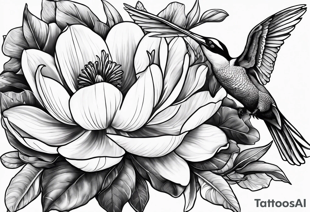 bee, magnolia, pelican, alligator together tattoo idea