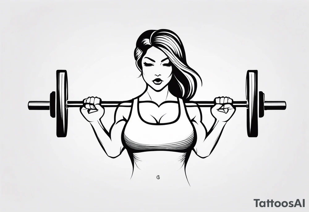 FEMALE WEIGHT LIFTER tattoo idea