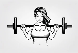 FEMALE WEIGHT LIFTER tattoo idea