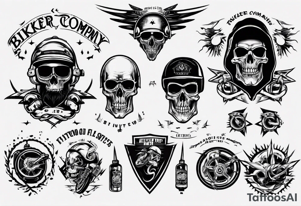 sexy biker company design tattoo idea