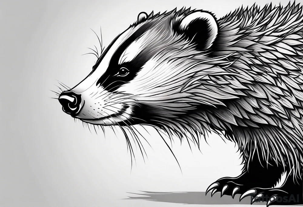 Angry badger tattoo idea