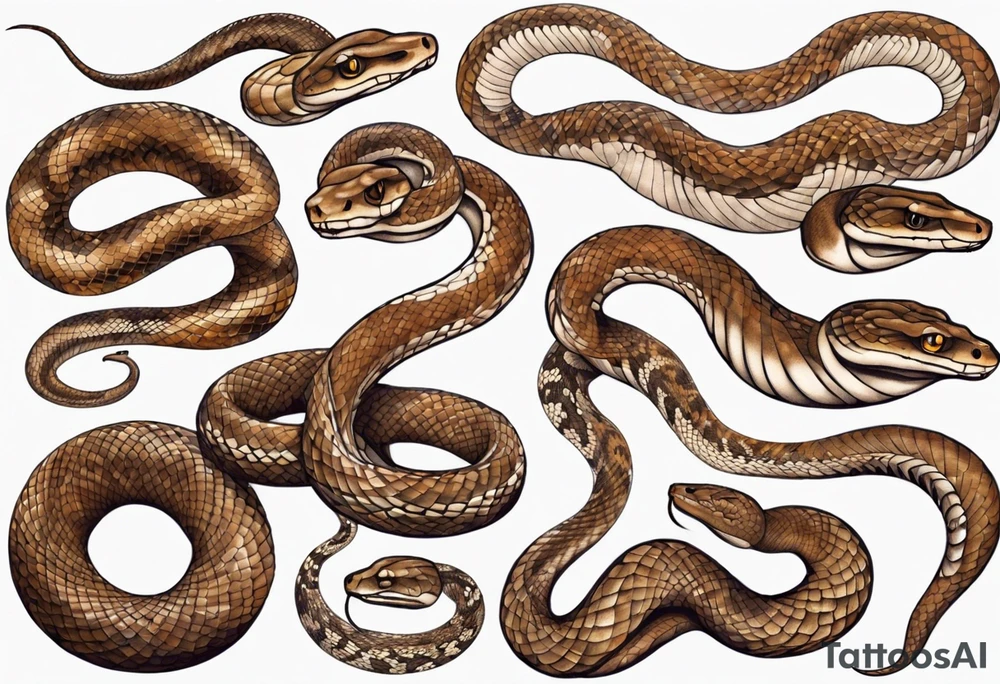 brown/beige regius snake tattoo idea
