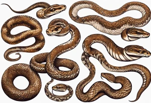 brown/beige regius snake tattoo idea