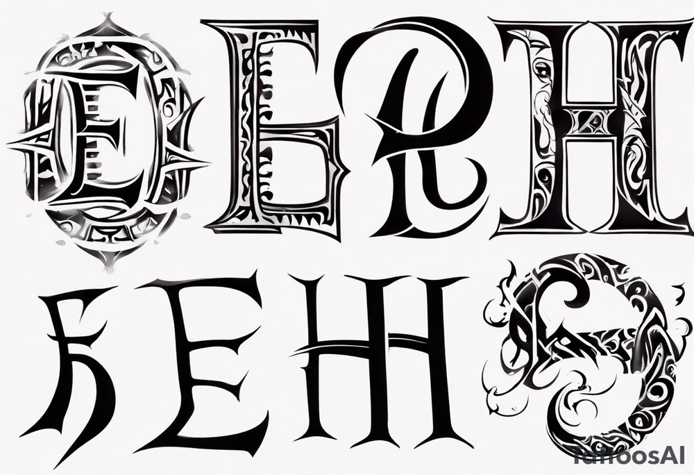 combining the letters E and H tattoo idea