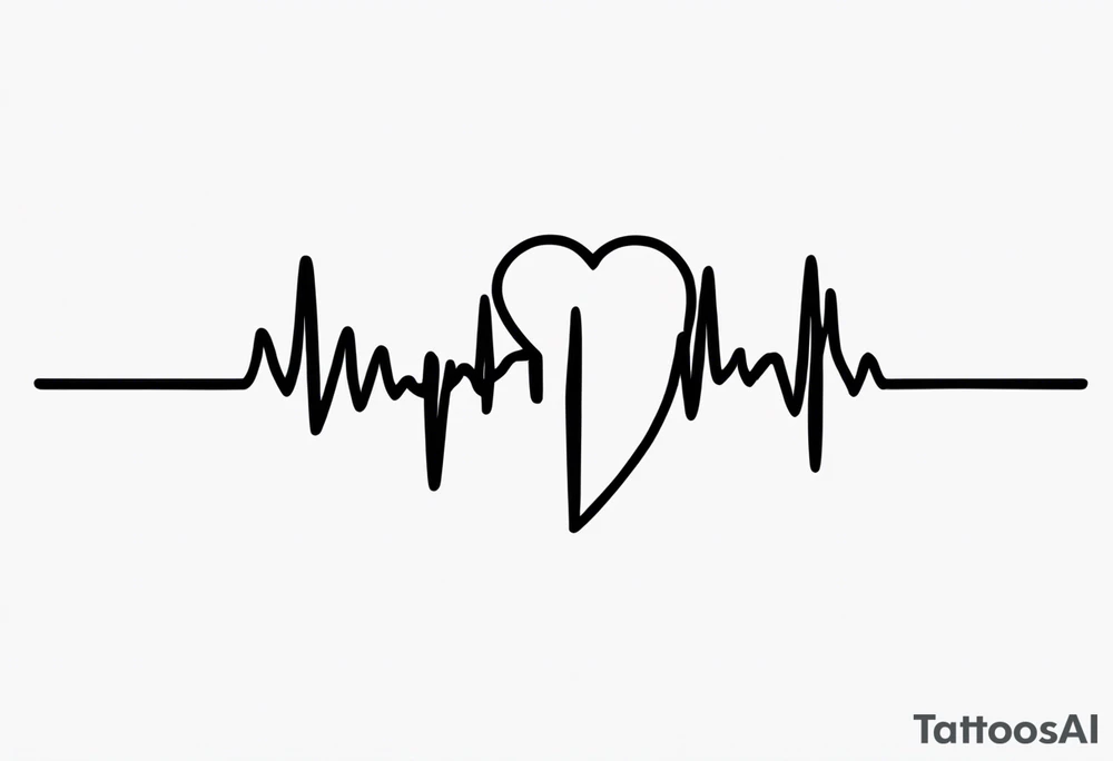 Heartbeat line intertwined with the words Darren Forever tattoo idea