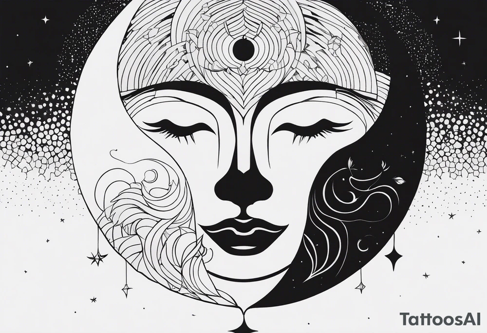 sacred moon tattoo idea