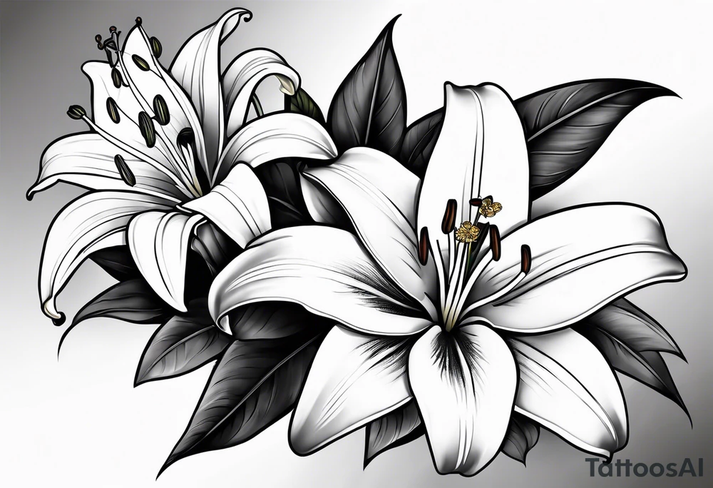 Lily flower tattoo idea