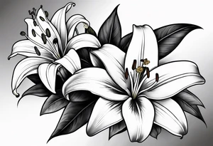 Lily flower tattoo idea