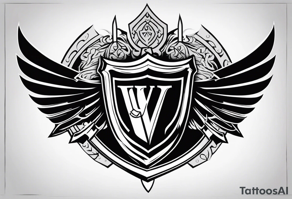 Valhalla shield sword tattoo idea
