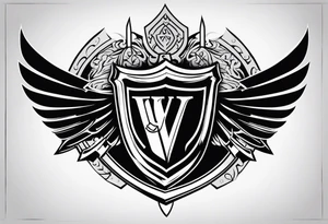 Valhalla shield sword tattoo idea