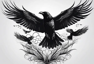 3 crows flying tattoo idea