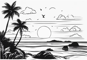 Amicizia estate spiaggia appuntamento piccolo tattoo idea
