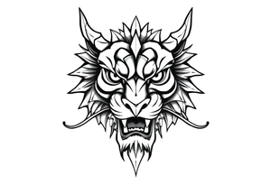 Lion dragon face tattoo idea