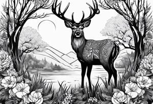 Deer, nature tattoo idea
