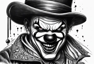 Evil clown gangster tattoo idea