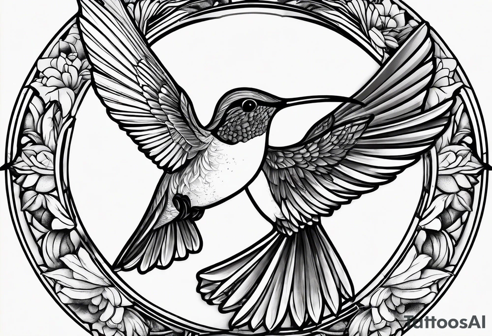 Humming bird silhouette mirrored tattoo idea