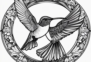 Humming bird silhouette mirrored tattoo idea