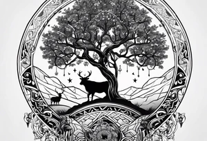 Tree of life and Taurus tattoo idea