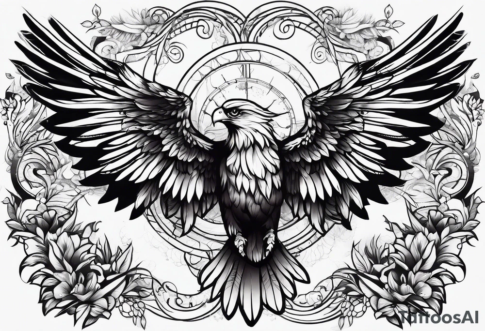 hand print and wings tattoo idea