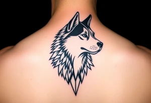 Majestic Siberian husky tattoo idea