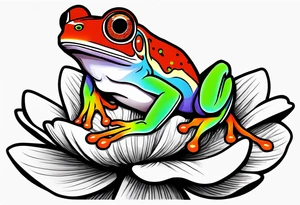 Red-eye tree frog sitting on a flower tattoo idea