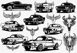 Vintage ford mustang tattoo idea