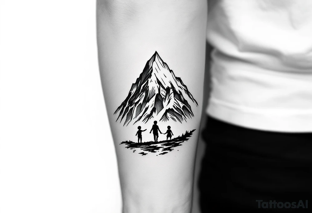 minimalist mountain with two kids
abstract tattoo idea