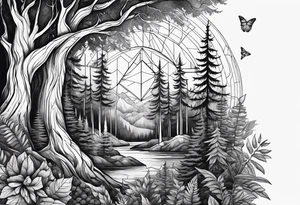 dark forest tattoo idea